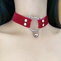 고양이 벨벳 방울 초커