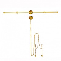 업코 더블 바 젖꼭지 클램프 &음핵 체인 세트