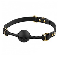 업코 미들 하트형 통기성 마우스 개그 블랙