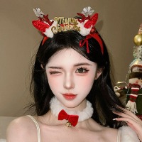 이니셜 레드뿔 머리띠