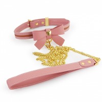러브 하트 버터플라이 레더 세트 핑크